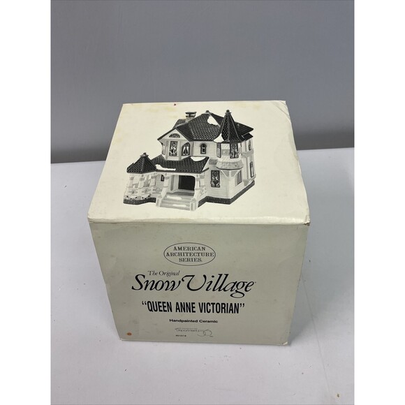 DEPT 56 SNOW VILLAGE QUEEN ANNE VICTORIAN #5157-8 Am. Arch. Retired 1996 - Picture 1 of 5